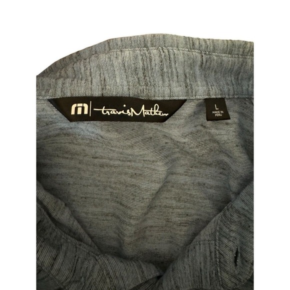 Travis Mathew Mens Golf Polo Shirt Size Large Blue Poly Cotton - Picture 7 of 8